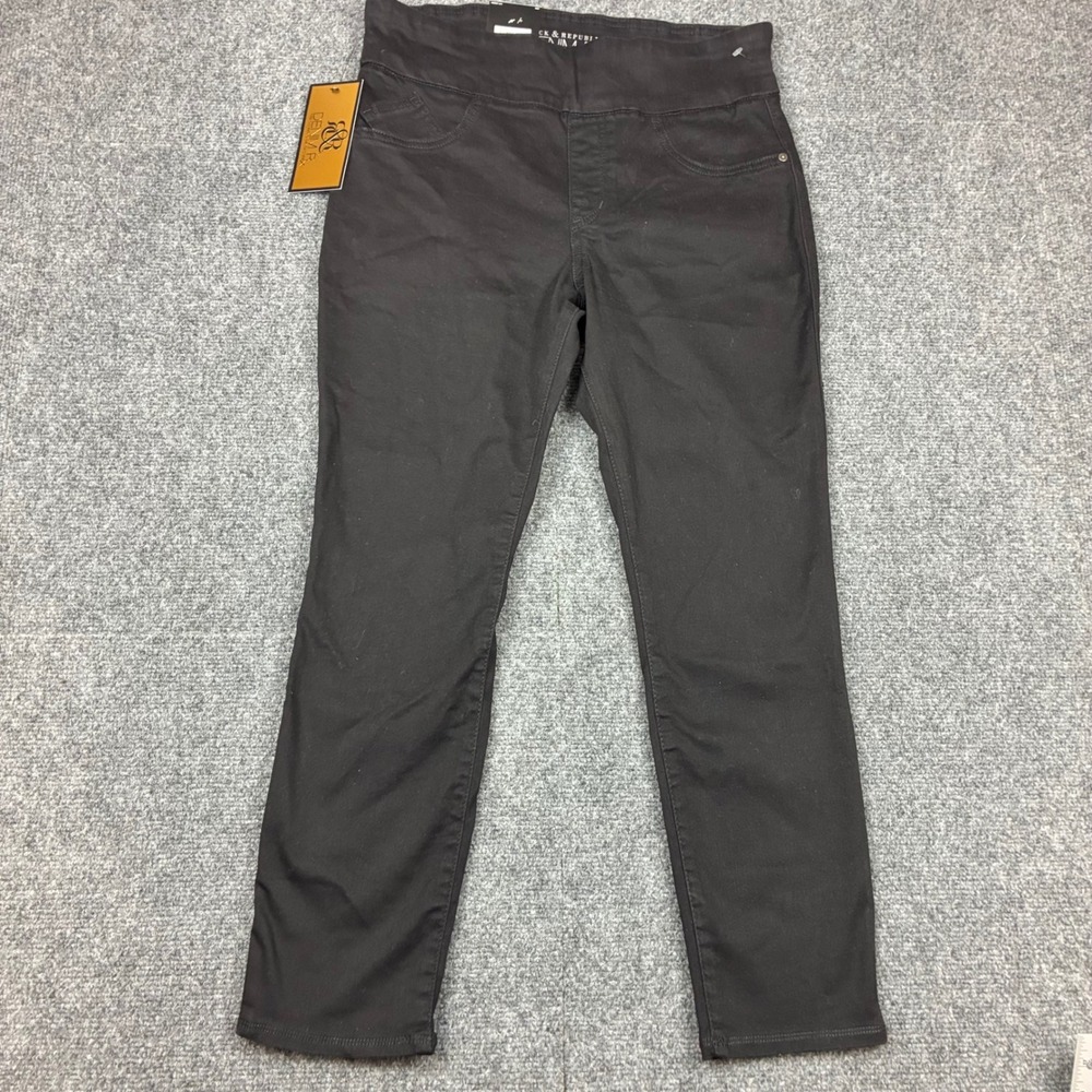 Rock & Republic Denim Rx Capri Pants Black Womens Size 12 30x26 Denim NEW NWT